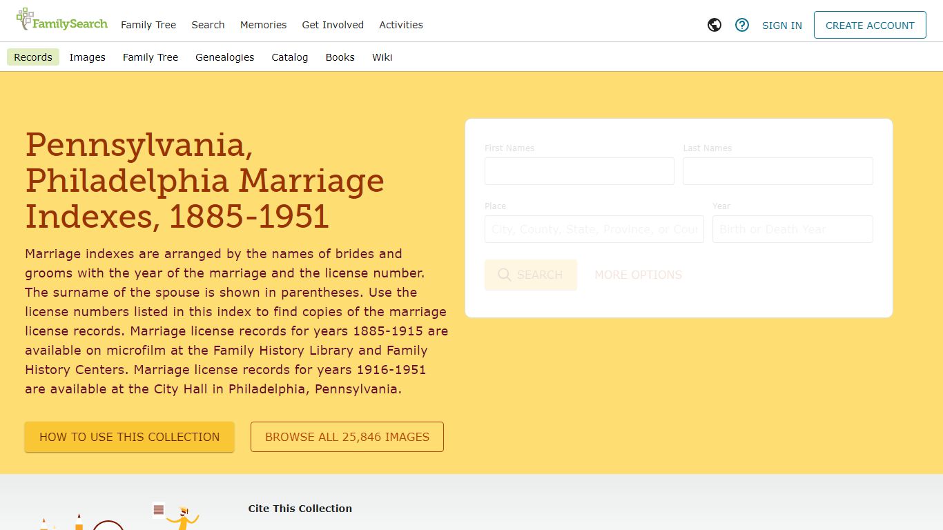 Pennsylvania, Philadelphia Marriage Indexes, 1885-1951 ...